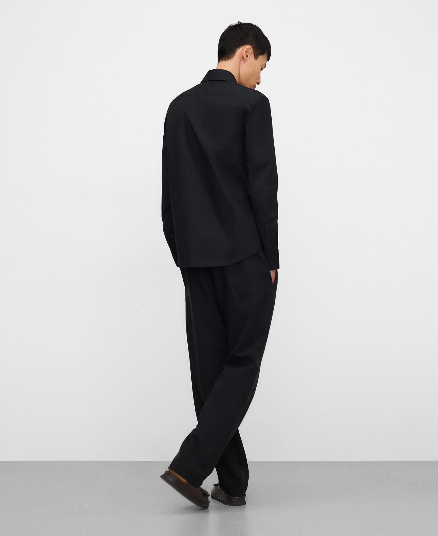 Camisa de vestir de hombre de algodón slim fit - Adolfo Dominguez - Negro Negro-3