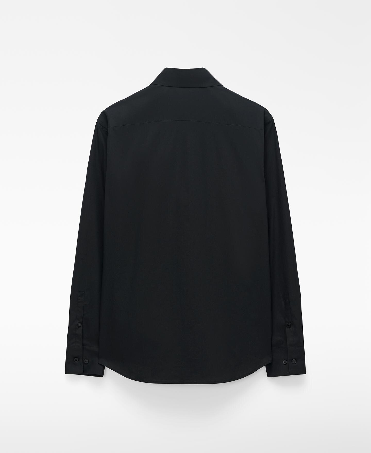 Camisa de vestir de hombre de algodón slim fit - Adolfo Dominguez - Negro Negro-6