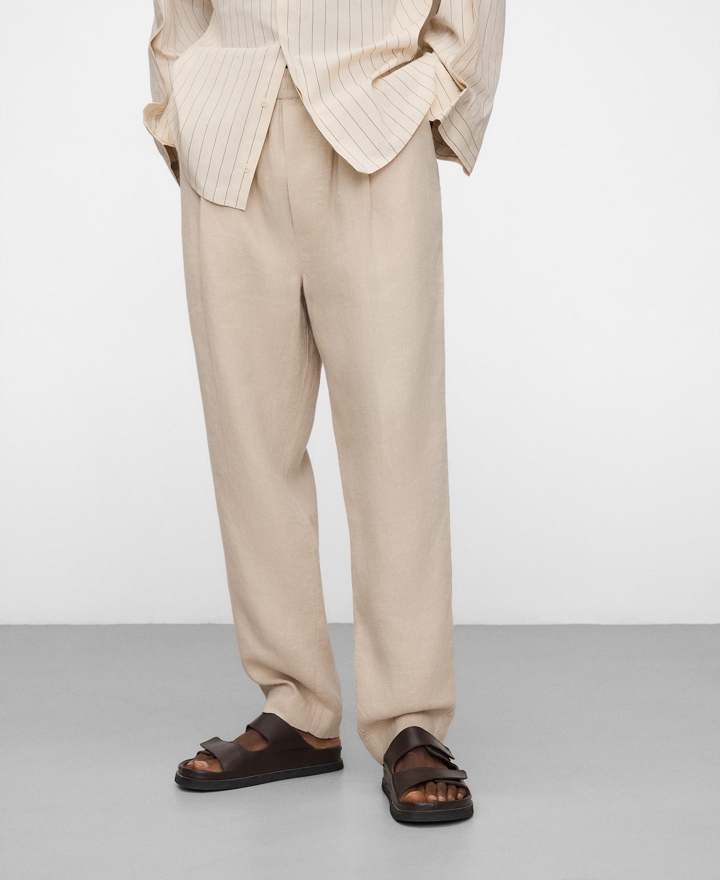 Adolfo Dominguez - Pantalones joggers de hombre en lino europeo.