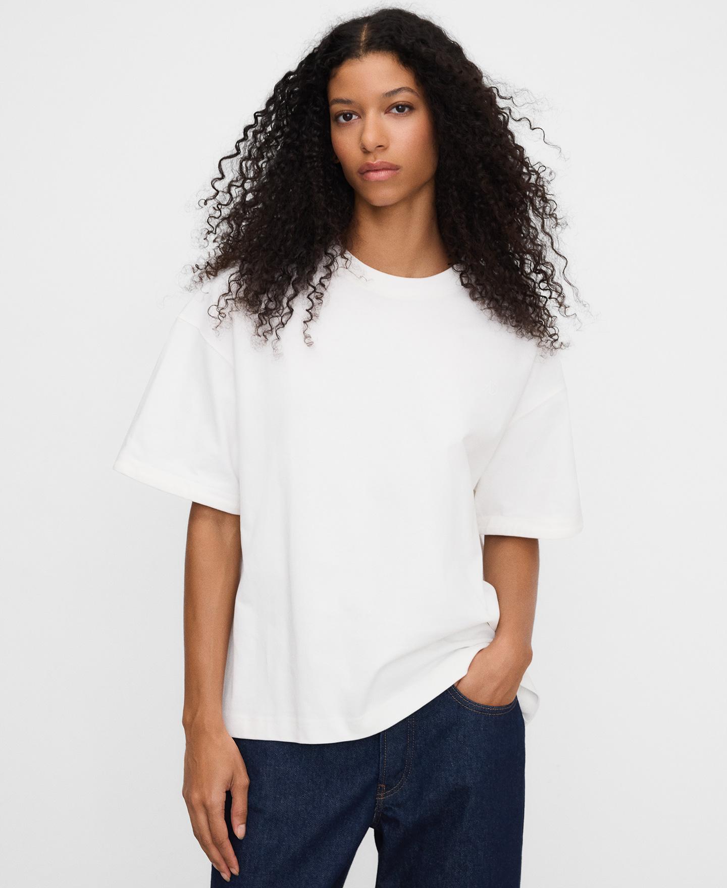 Adolfo Dominguez - Camiseta de mujer relaxed fit en algodón.