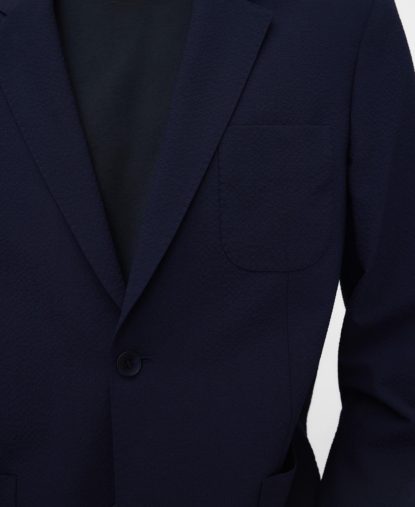 Blazer de hombre slim fit en tejido seersucker - Adolfo Dominguez - Azul marino Azul marino-6