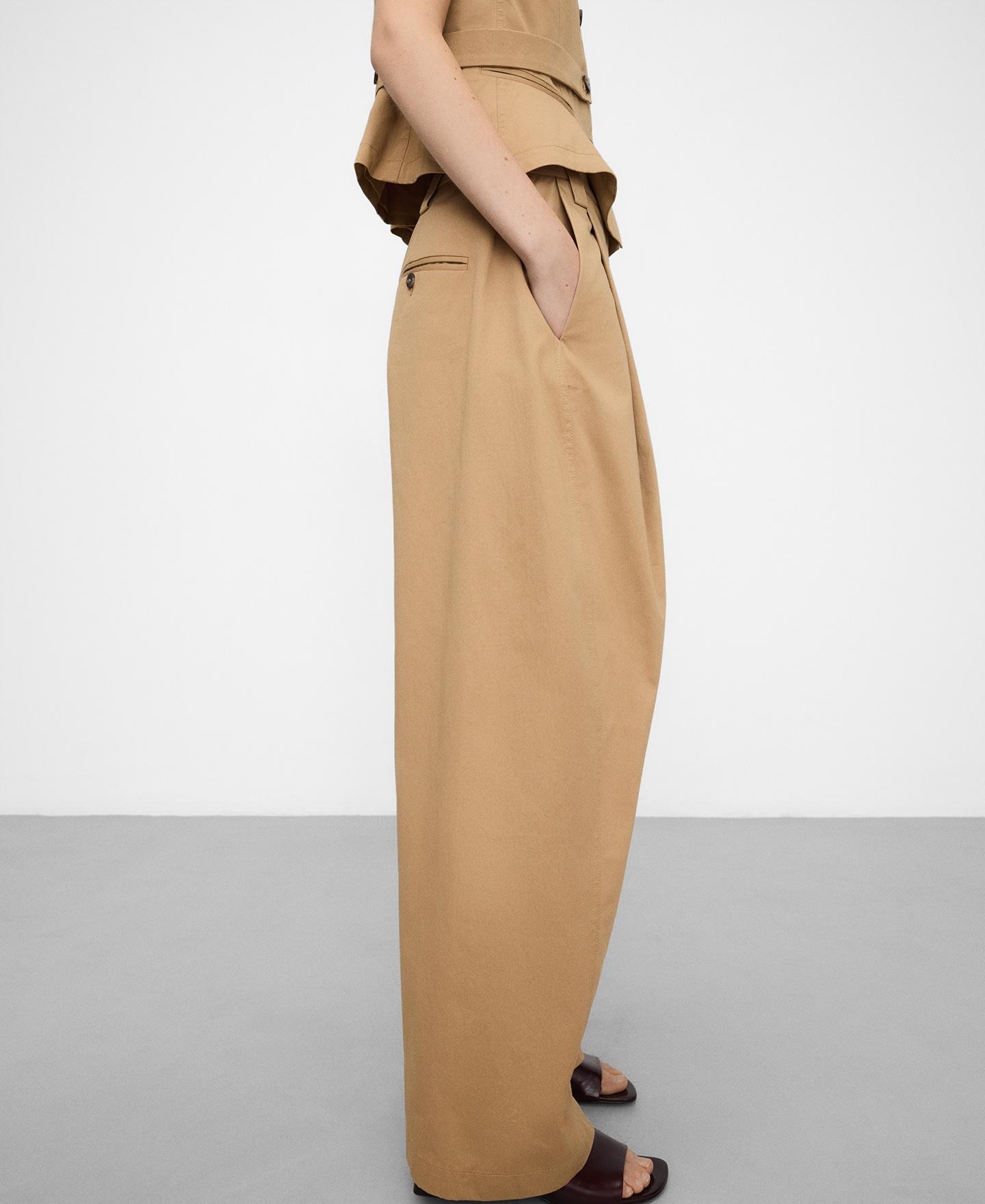 Pantalones de vestir de mujer barrel fit de algodón
