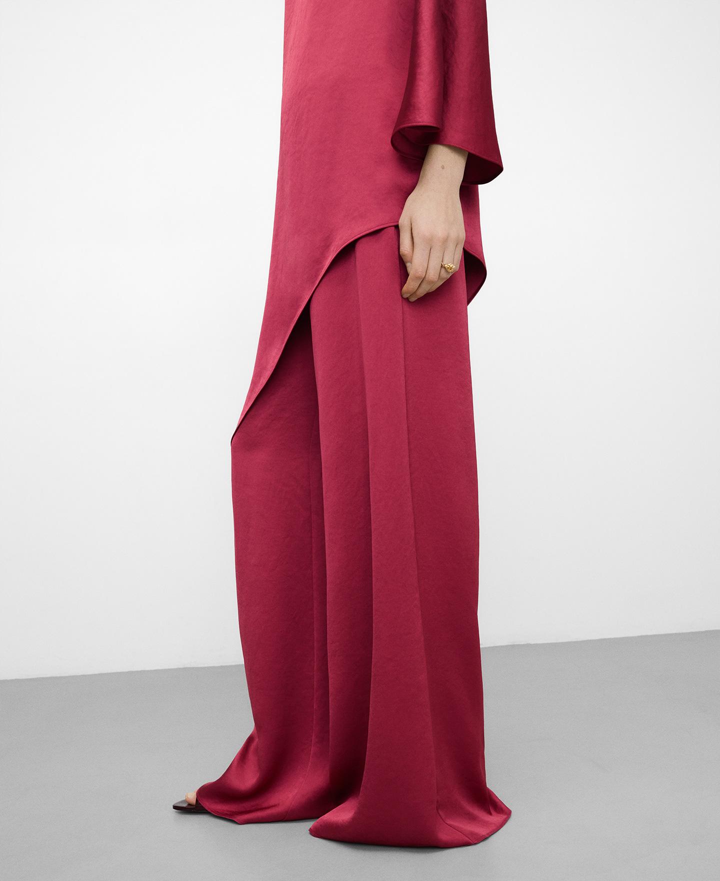 Pantalones anchos de mujer palazzo satinado