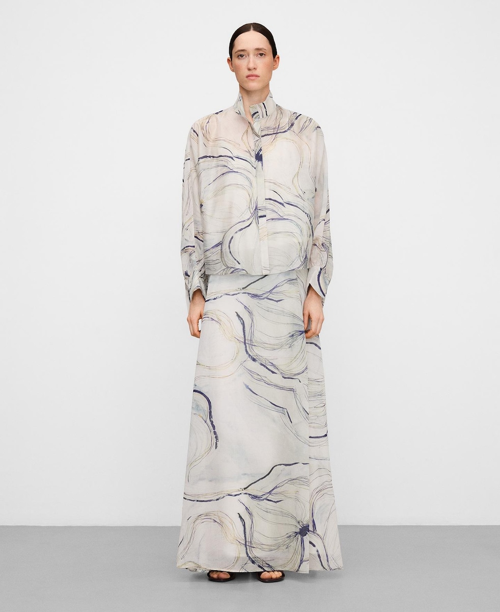 Adolfo Dominguez Semi-sheer Printed Women's Shirt