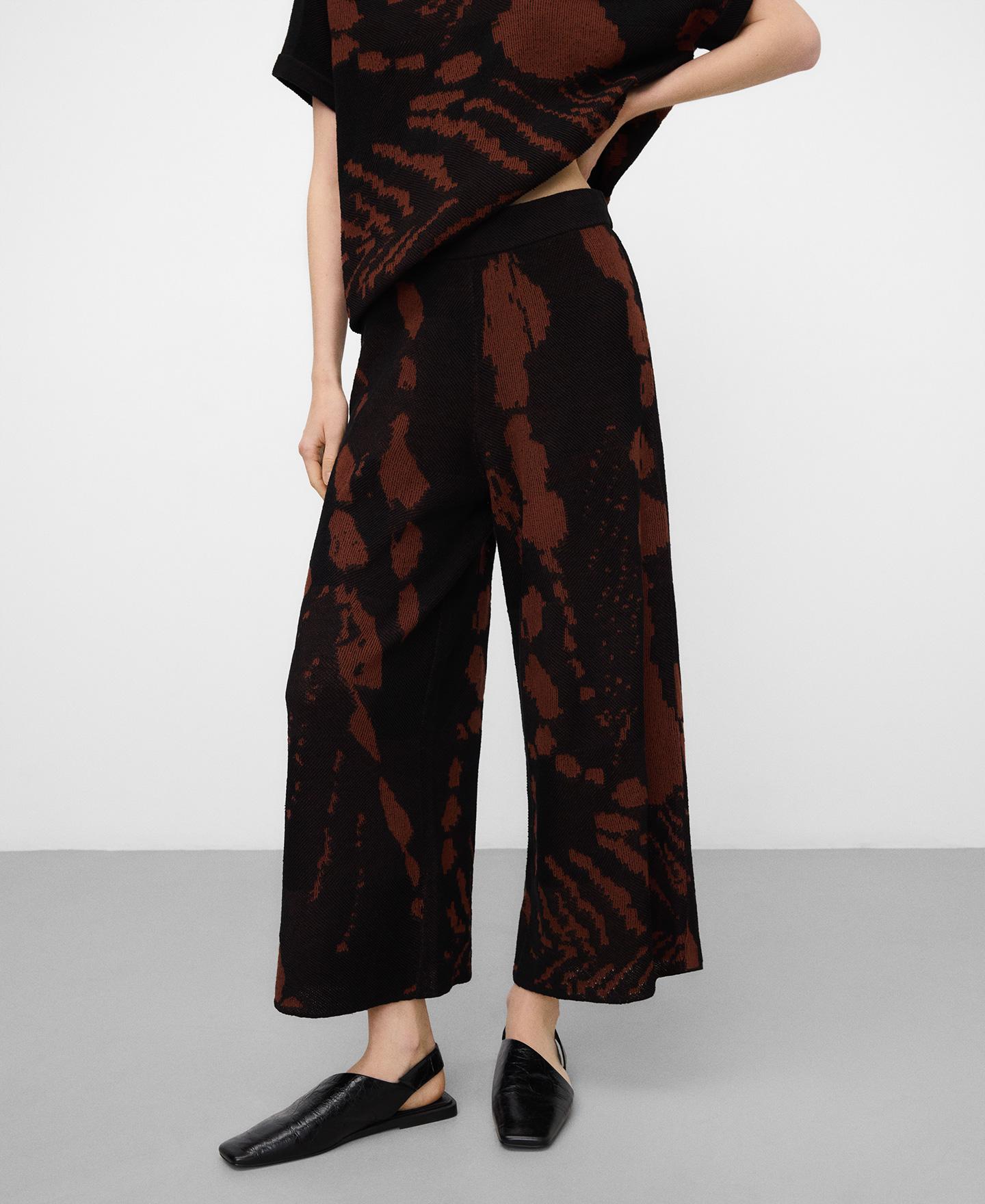 Adolfo Dominguez - Pantalones rectos de mujer en punto jacquard.