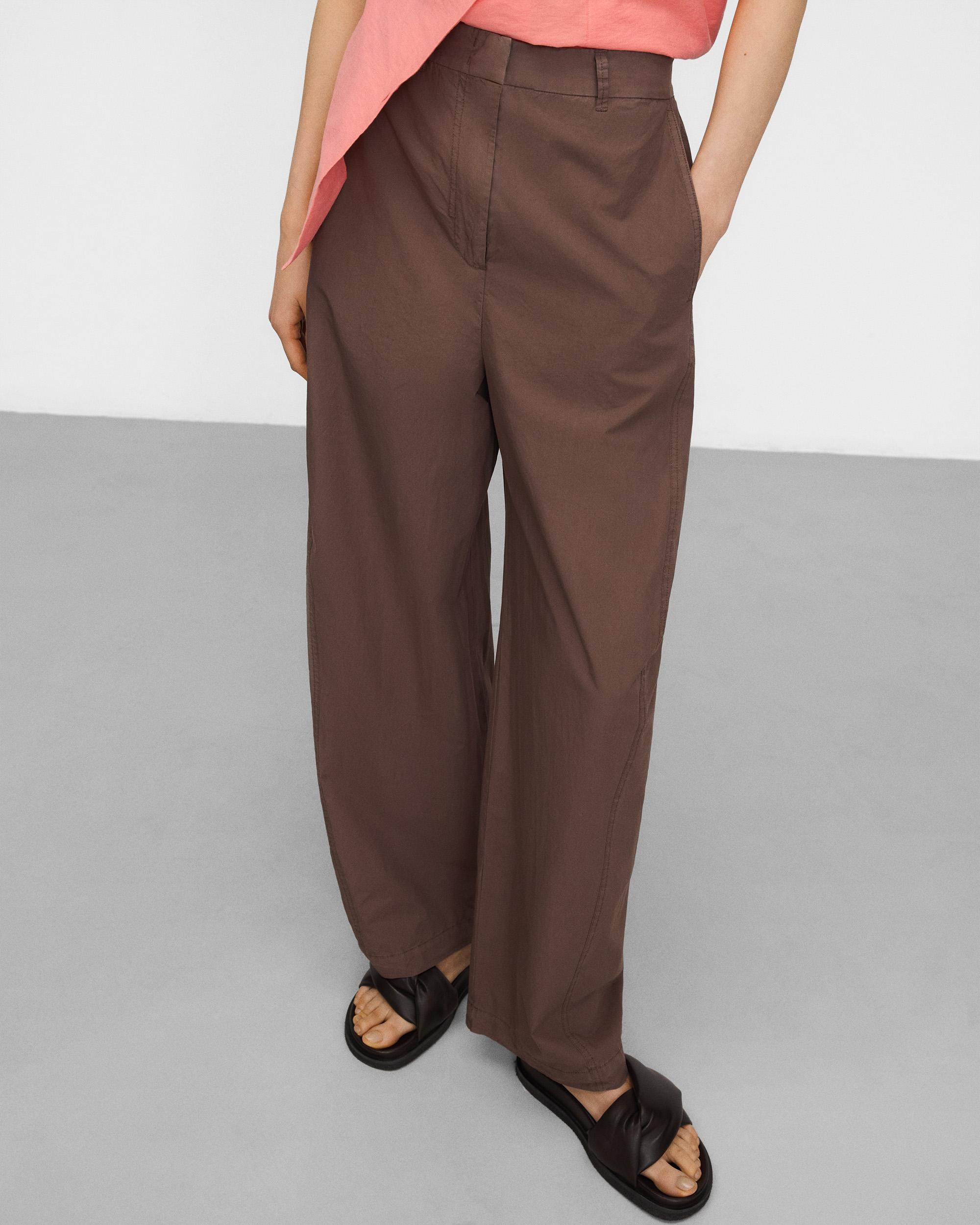 Adolfo Dominguez - Pantalones anchos de mujer barrel fit en algodón orgánico.