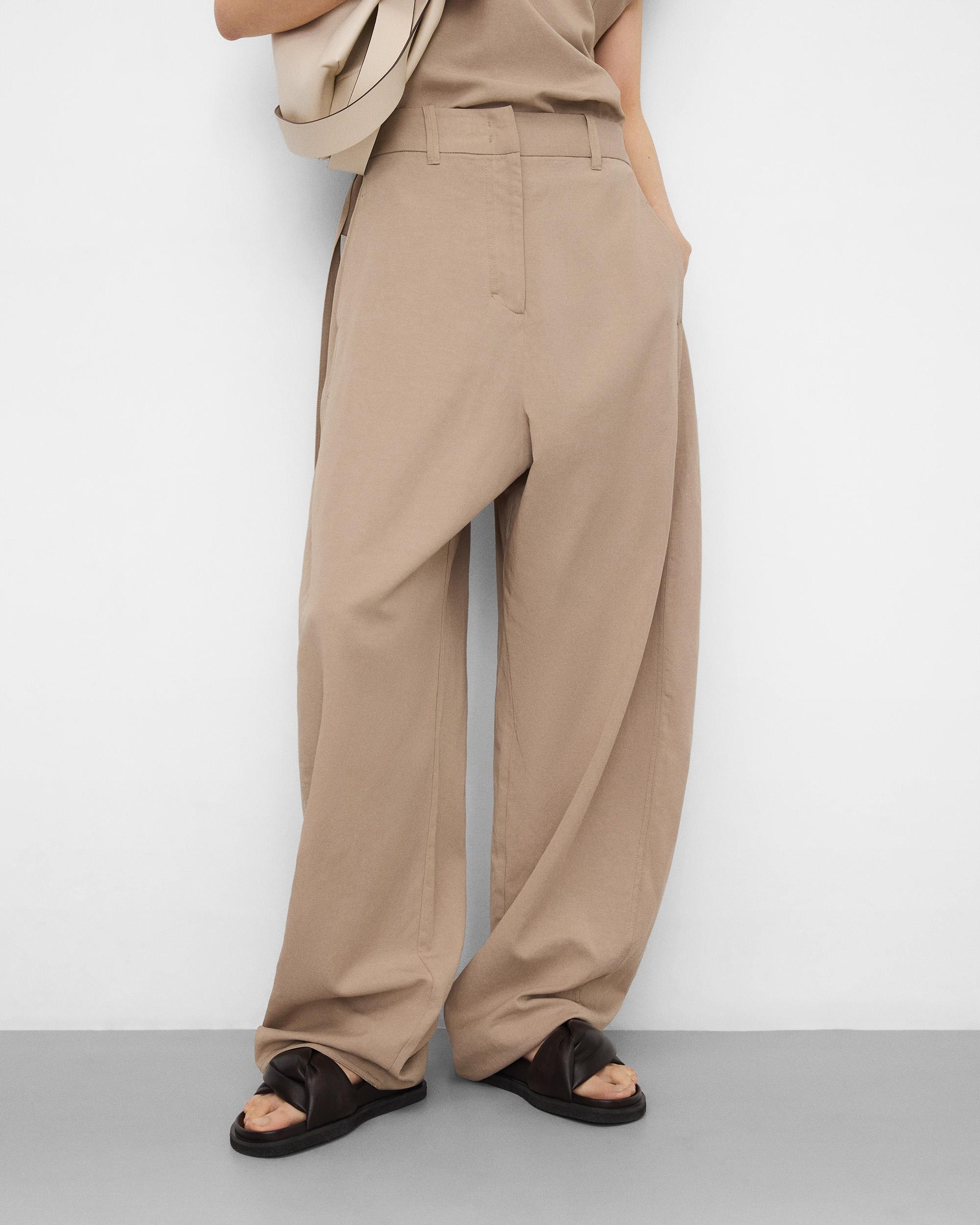 Adolfo Dominguez - Pantalones anchos de mujer barrel fit amplios.