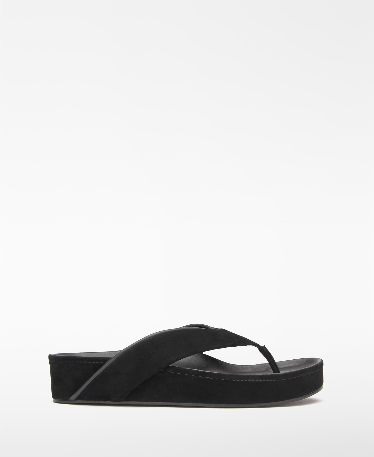 Sandalias de dedo de mujer de plataforma en ante