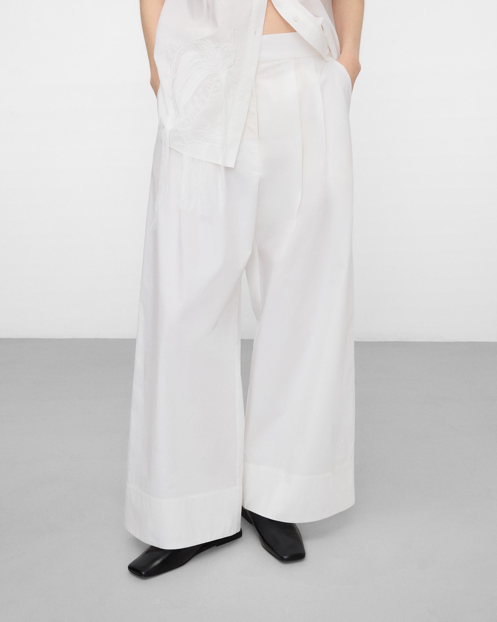 Adolfo Dominguez - Pantalones anchos de mujer en algodón orgánico.