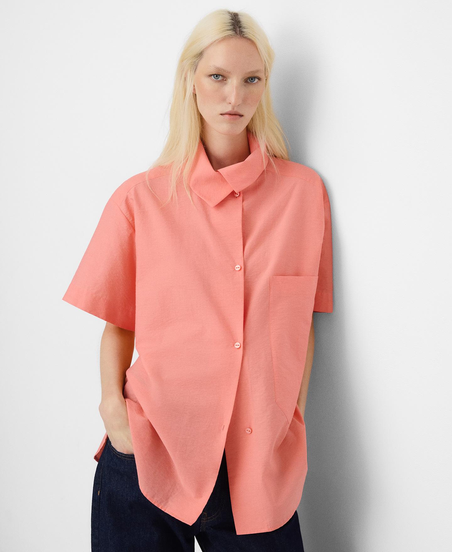 Adolfo Dominguez - Camisa de mujer con cuello italiano asimétrico.