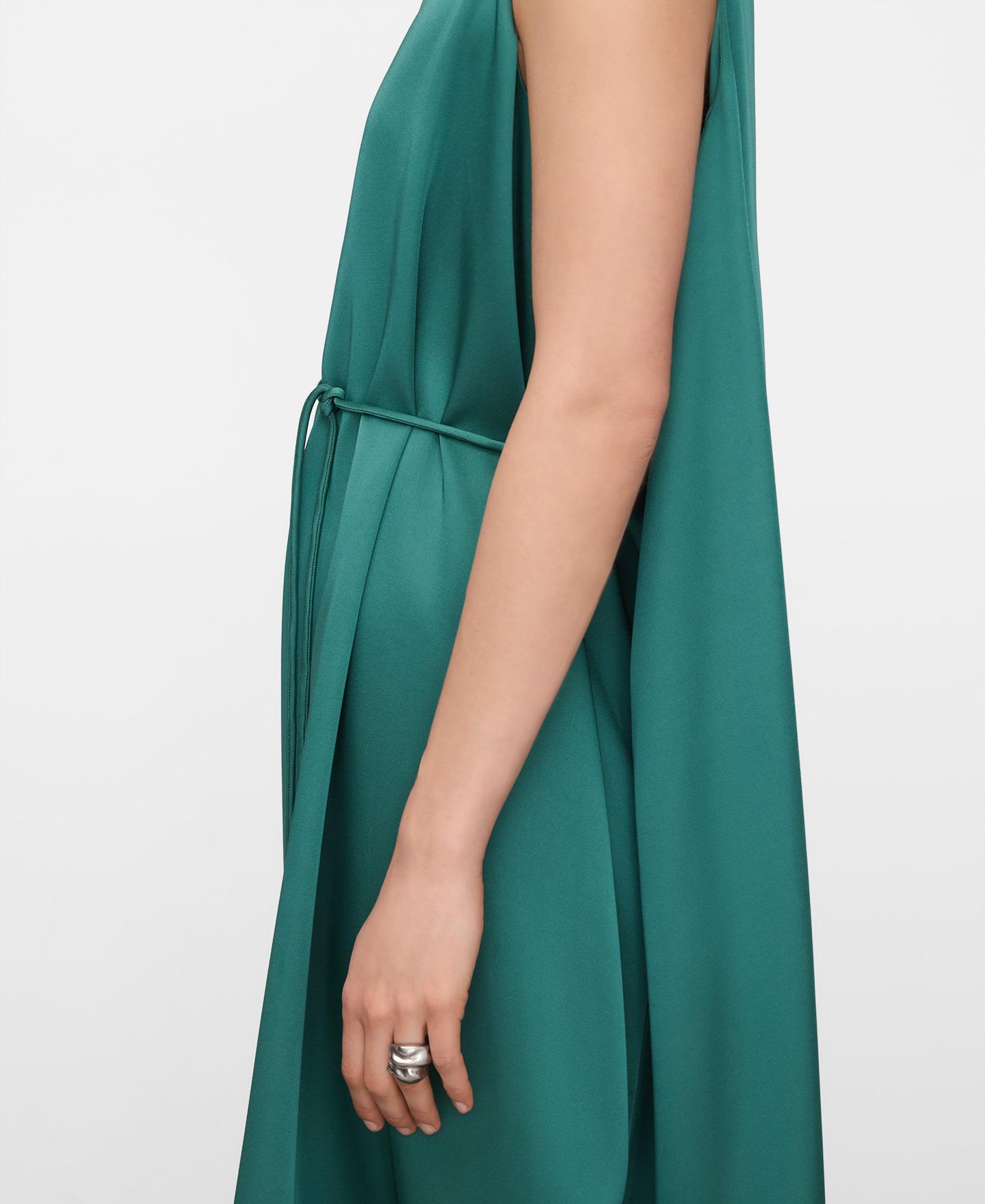 slim fit dress slacks Adolfo Dominguez Knit Sweater with Side Panels Sea Water Green main image 0