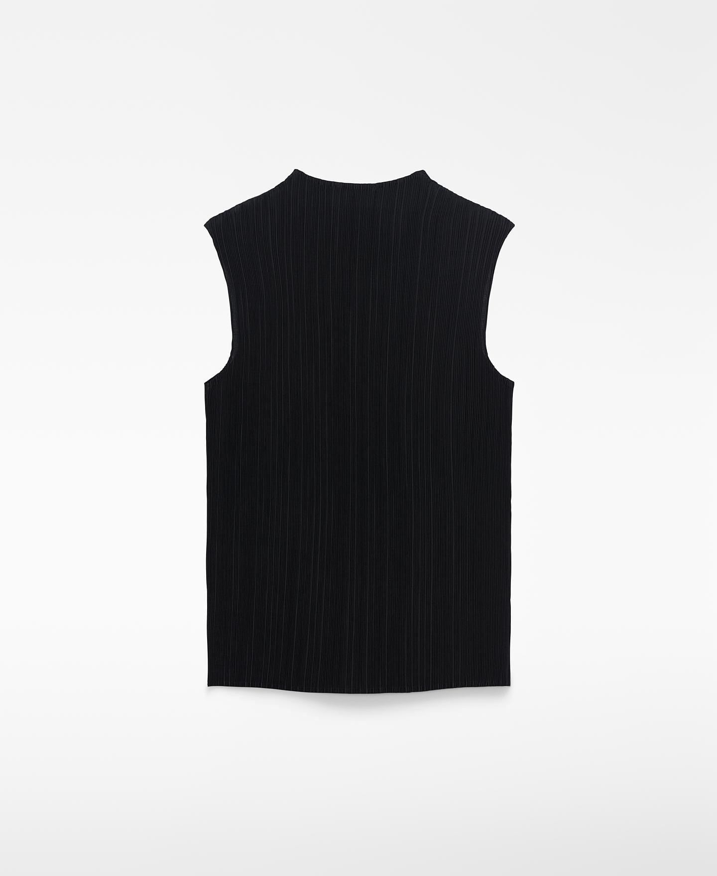 Top de mujer de crinkle con cuello perkins - Adolfo Dominguez - Negro Negro-5