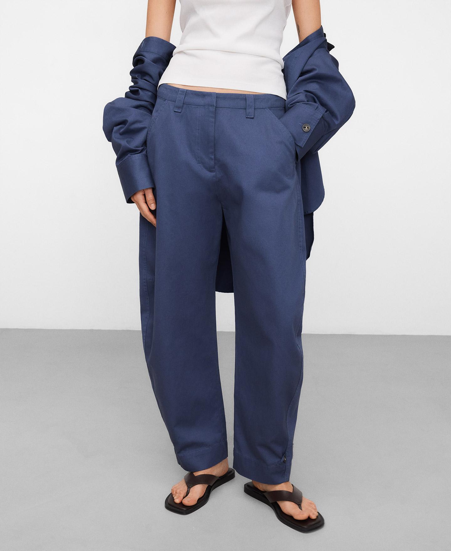 Adolfo Dominguez - Pantalones anchos de mujer barrel fit con bajo ajustable.