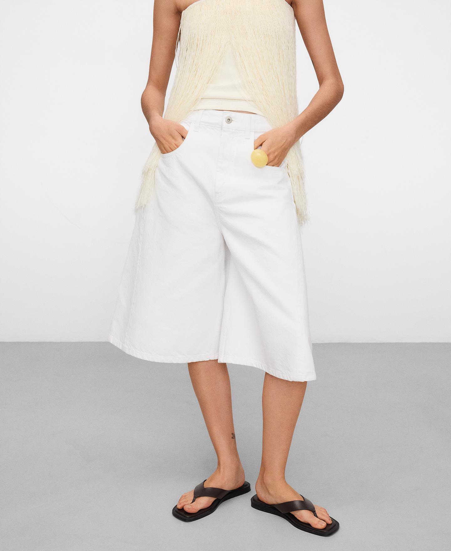 Adolfo Dominguez - Bermudas de mujer largas en denim de algodón.