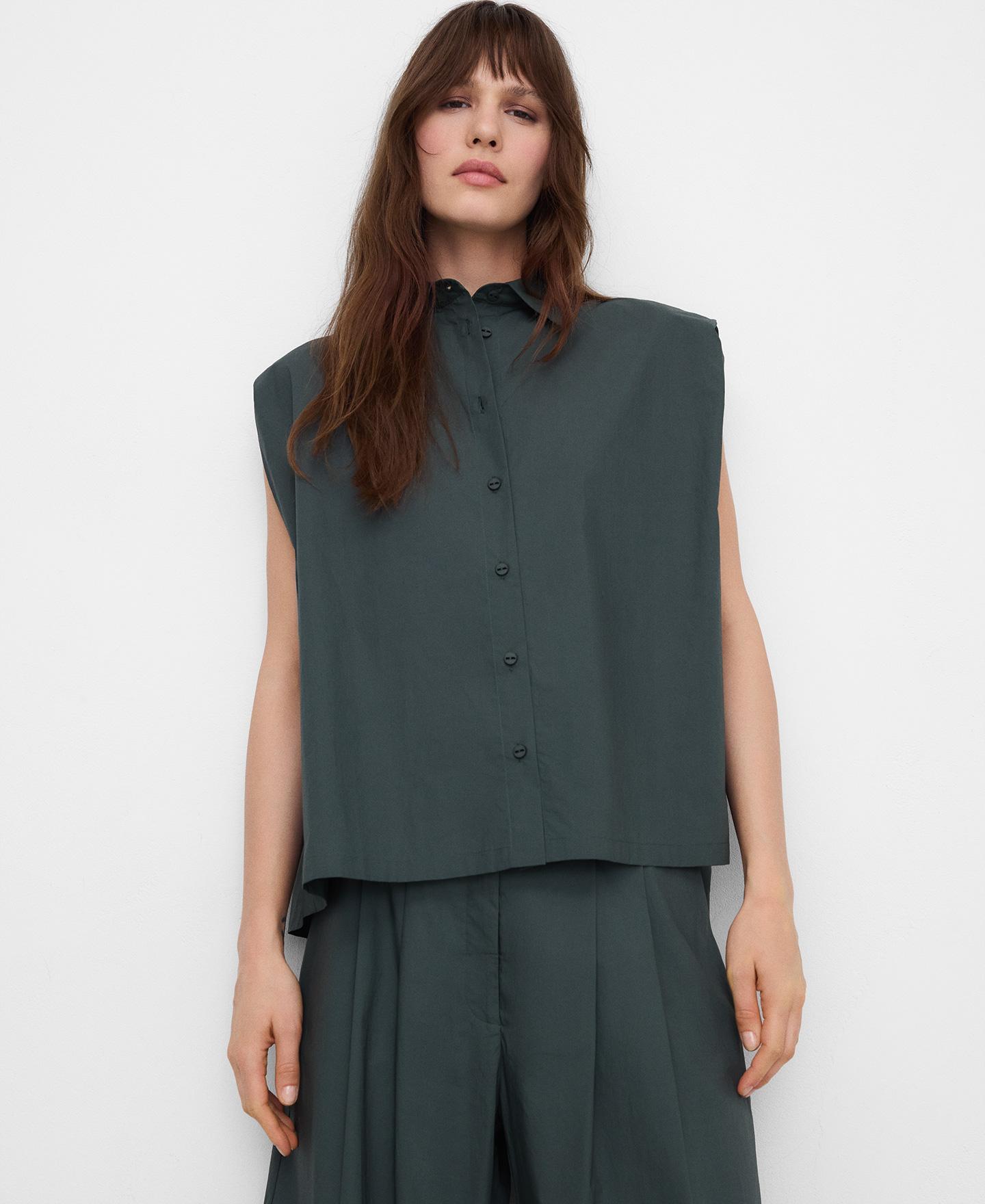 Adolfo Dominguez - Camisa de mujer de algodón orgánico con paneles traseros.