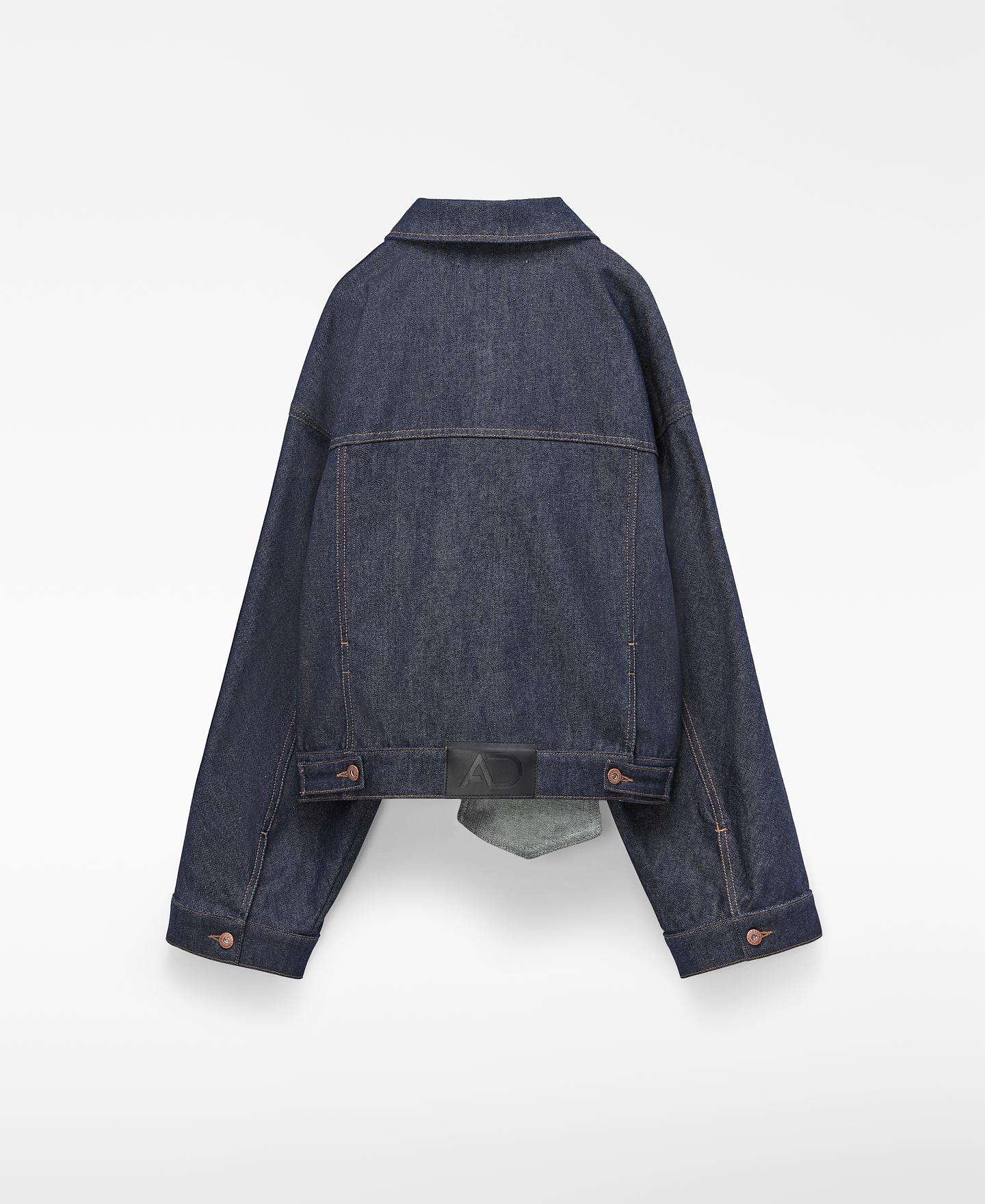 Chaqueta asimétrica de mujer en denim de algodón - Adolfo Dominguez - Azul marino Azul marino-5