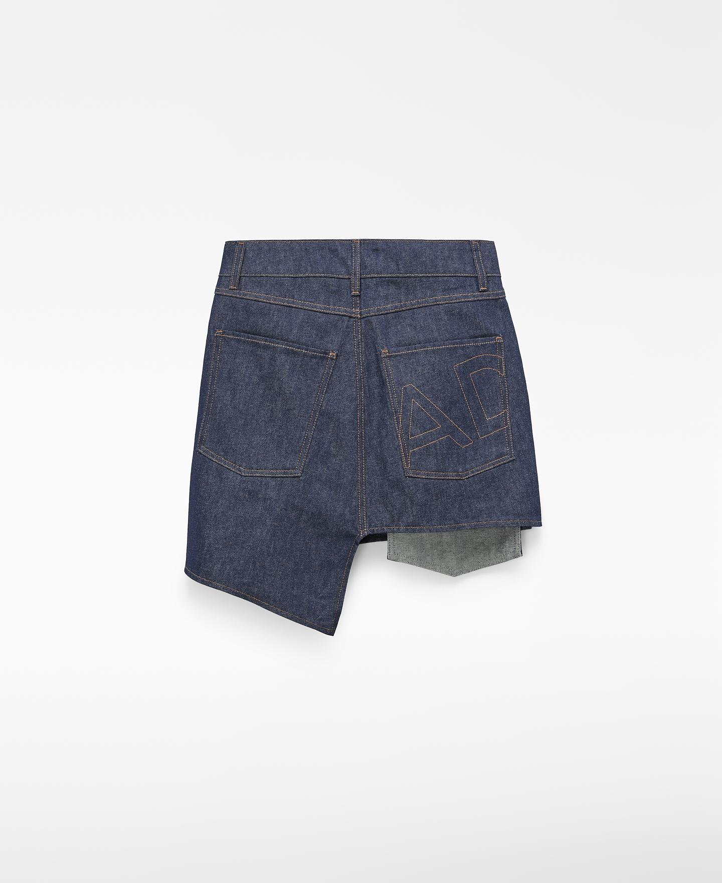 Minifalda asimétrica en denim de algodón - Adolfo Dominguez - Azul marino Azul marino-5