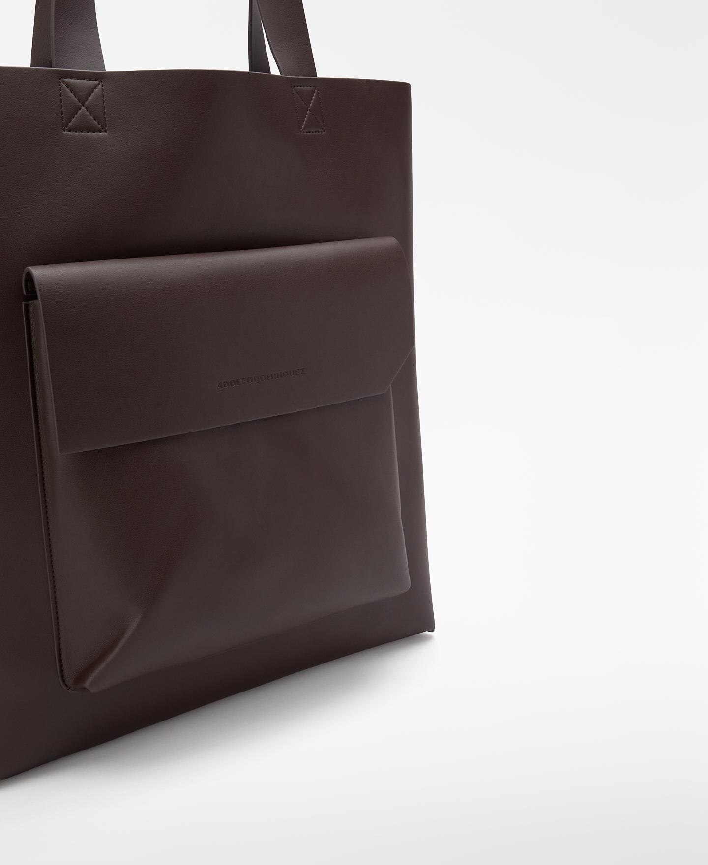 Bandolera de hombre tipo shopper con bolsillo exterior - Adolfo Dominguez - Marrón oscuro Marrón oscuro-6