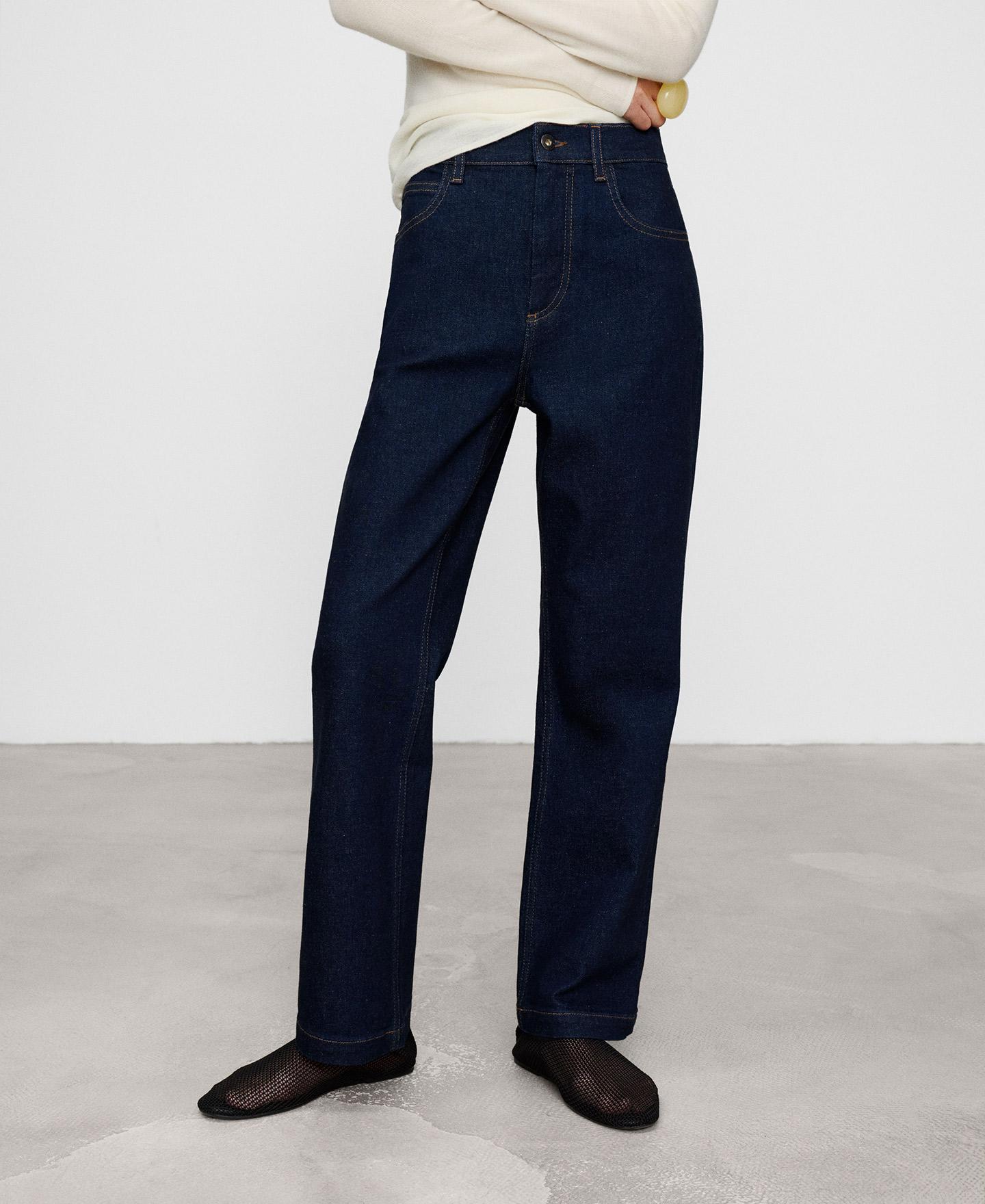 Vaqueros rectos de mujer denim confort con cinco bolsillos - Adolfo Dominguez - Azul denim Azul denim-1