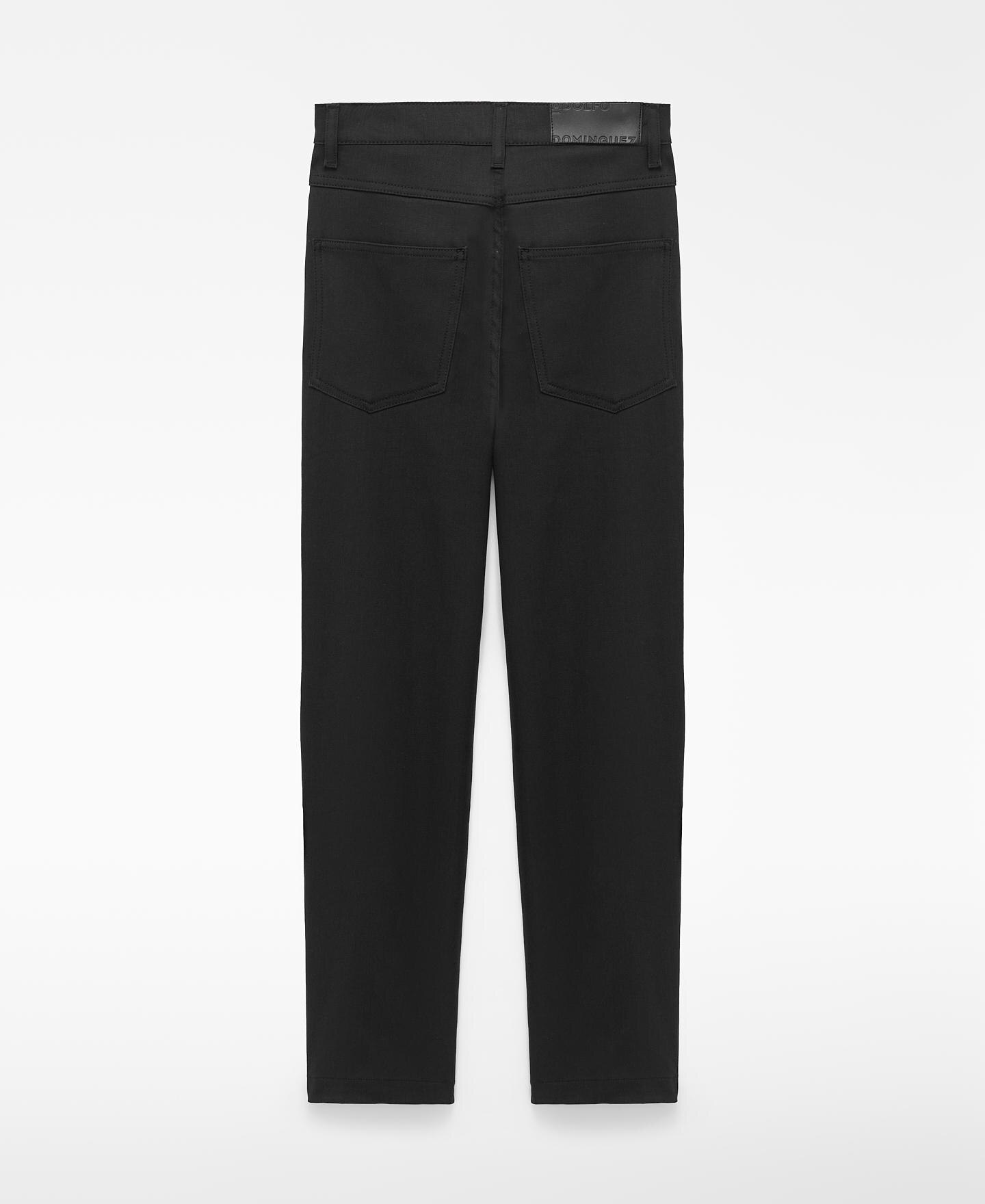 Vaqueros rectos de mujer denim comfort con cinco bolsillos - Adolfo Dominguez - Negro Negro-6