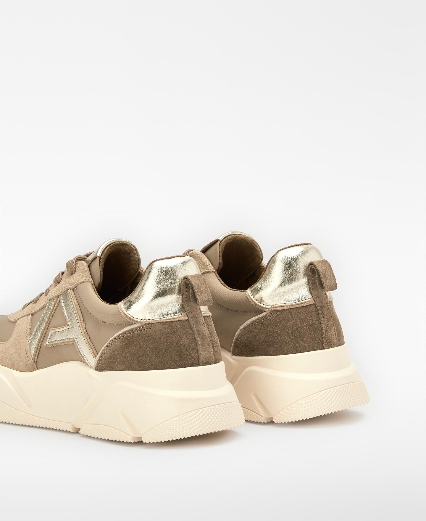 Zapatillas de plataforma de mujer con piel y maxi logo - Adolfo Dominguez - Camel Camel-4