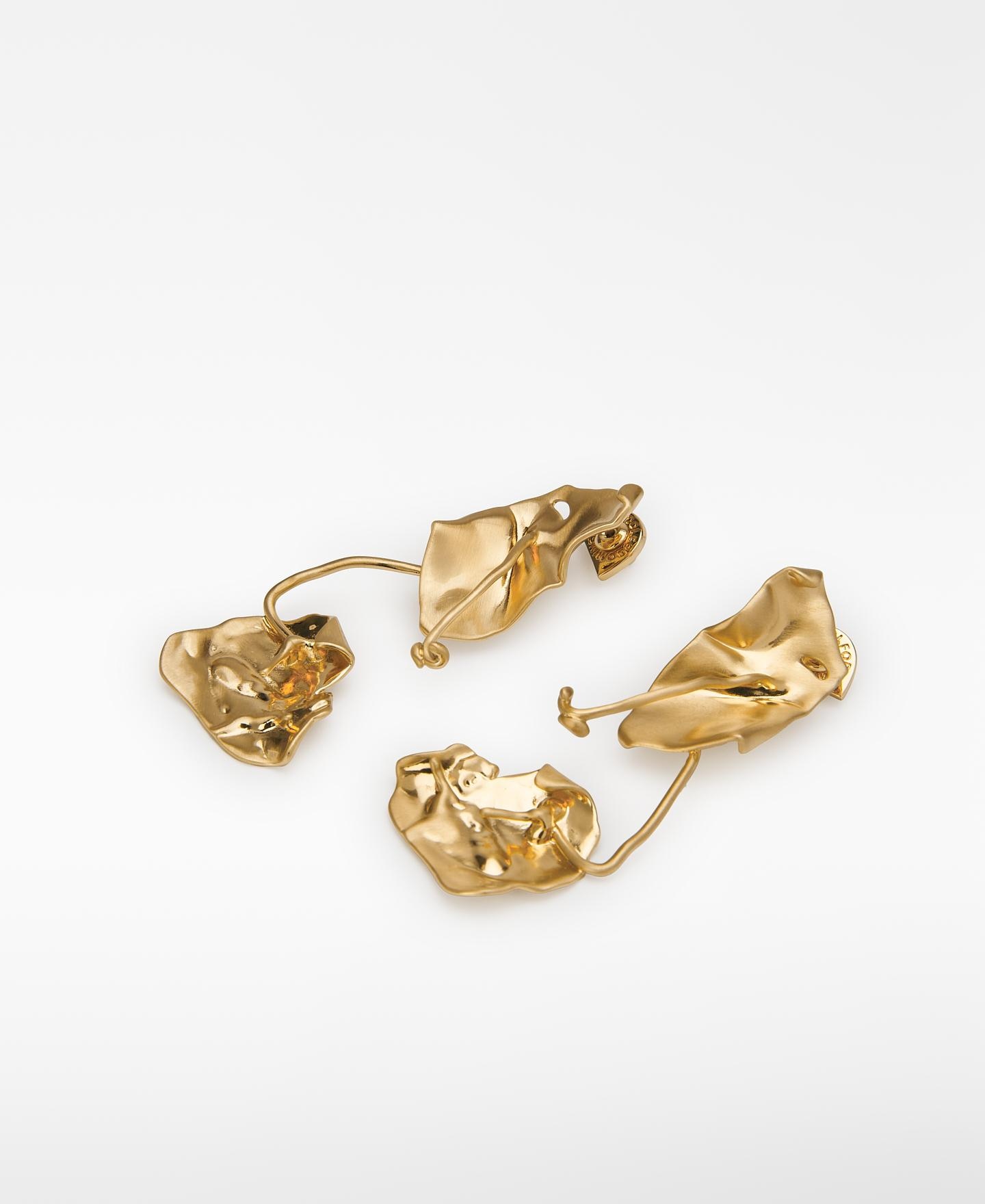 Pendientes flor con piezas tubulares - Adolfo Dominguez - Dorado Dorado-2