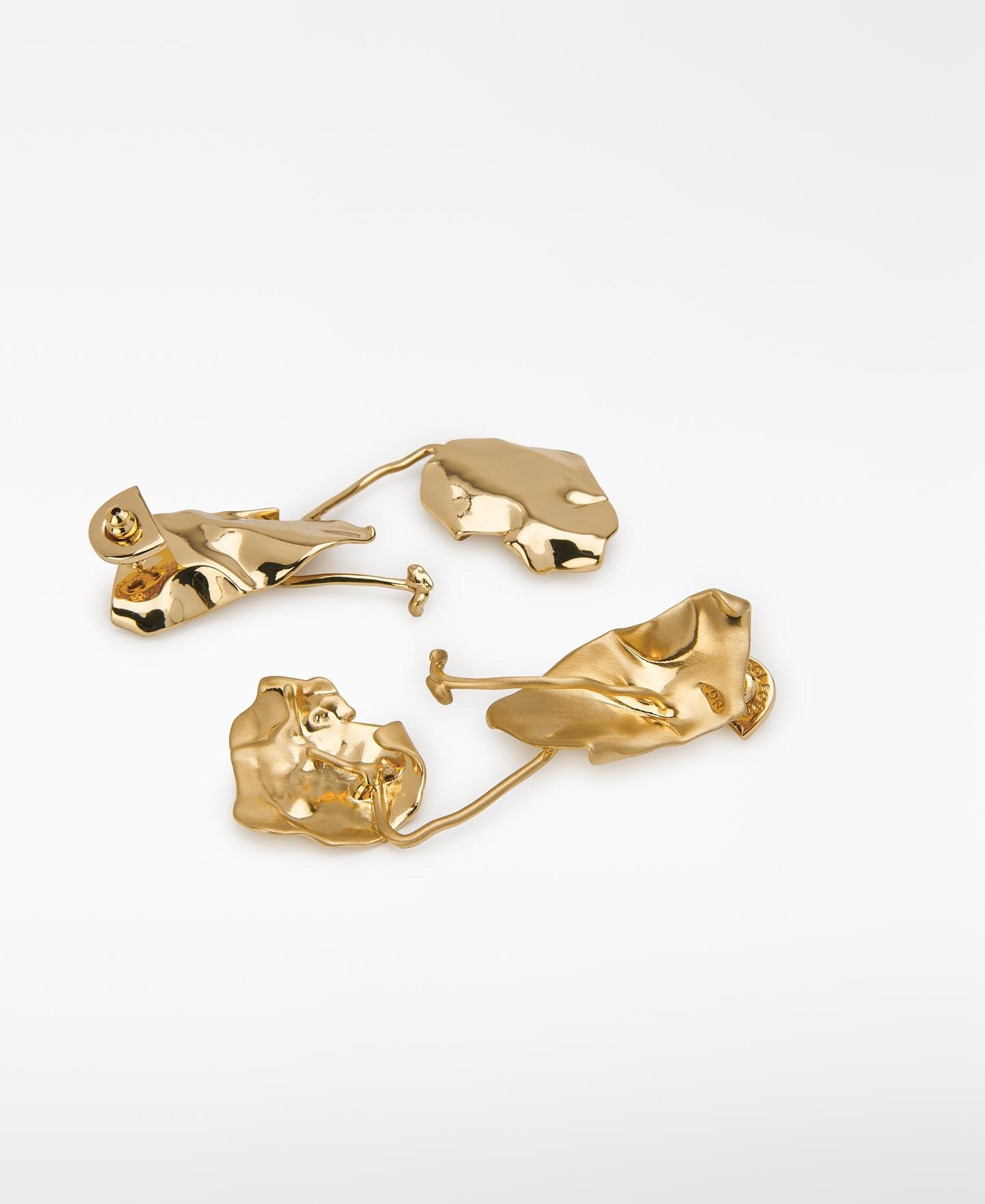Pendientes flor con piezas tubulares - Adolfo Dominguez - Dorado Dorado-3