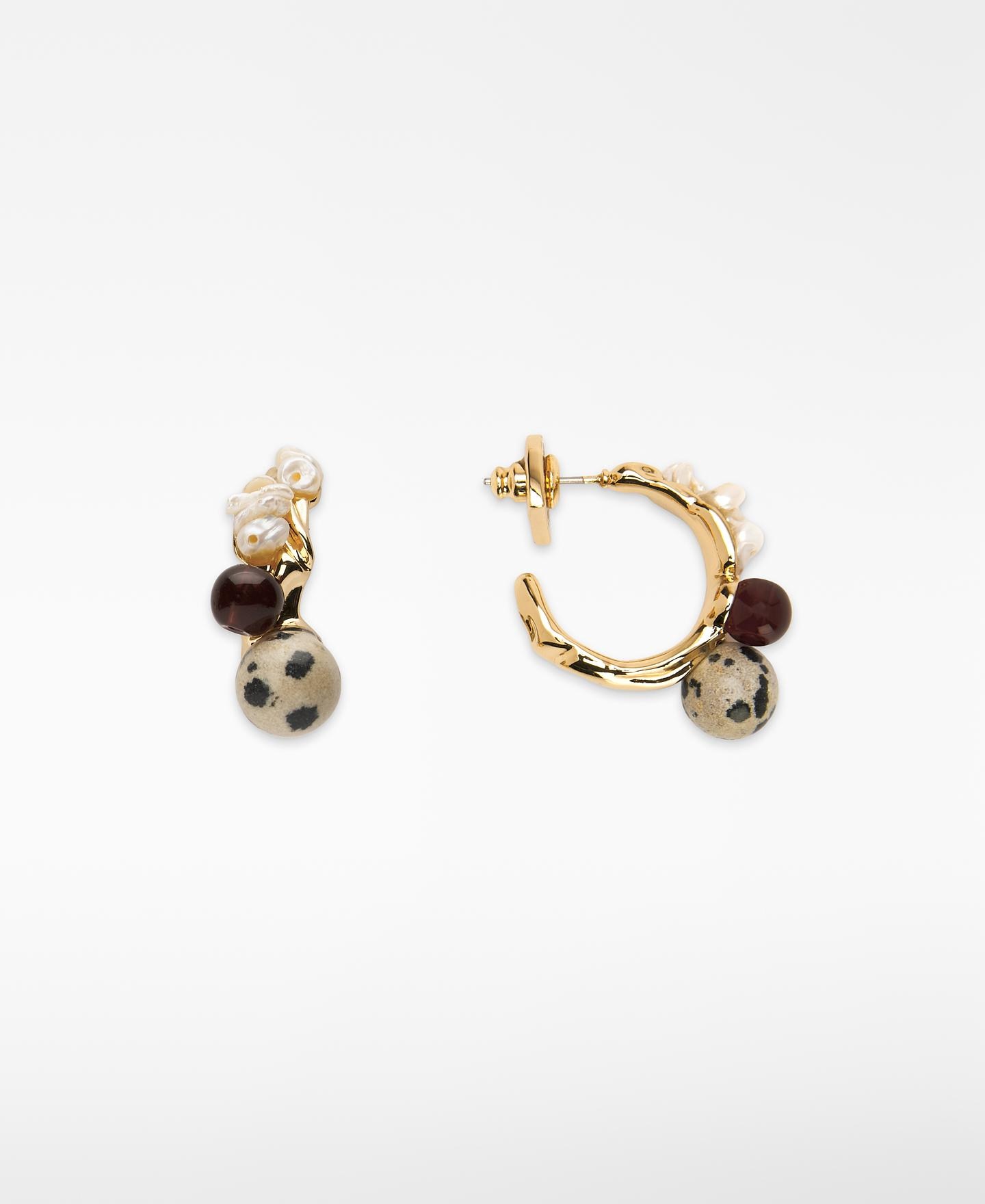 Aros con perlas y cerámica - Adolfo Dominguez - Multicolor Multicolor-1