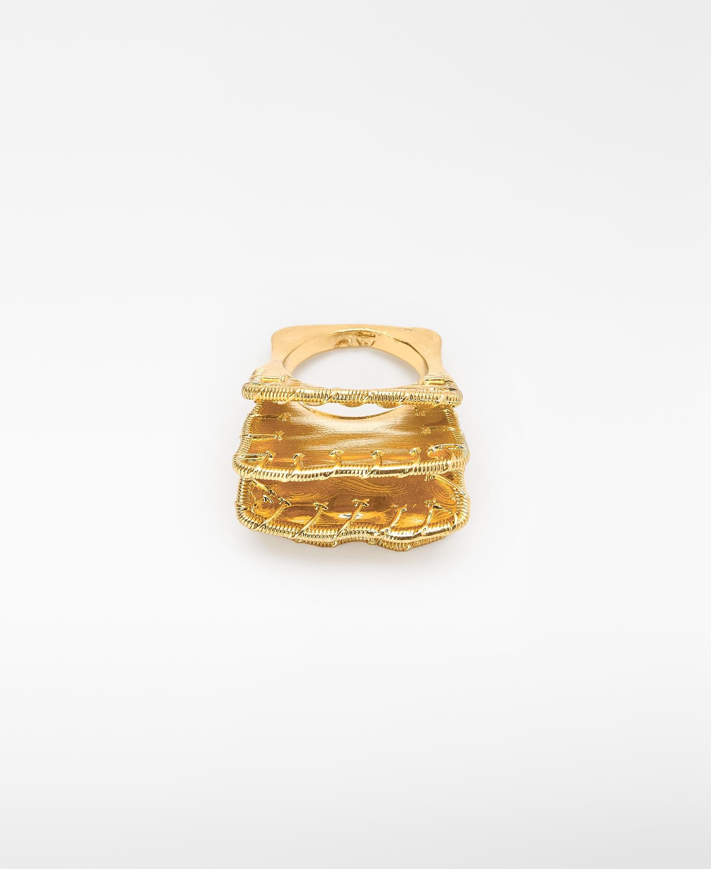 Imagen 0 de Anillo maxi con capas y relieve Dorado