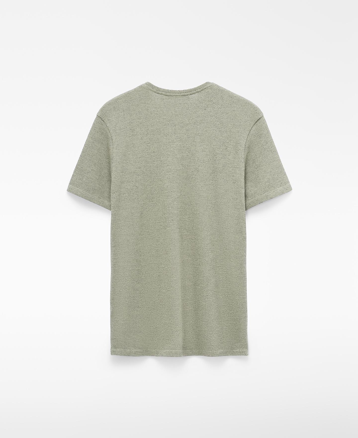 Camiseta de manga corta de hombre regular fit con algodón y cuello caja - Adolfo Dominguez - Gris verdoso Gris verdoso-5