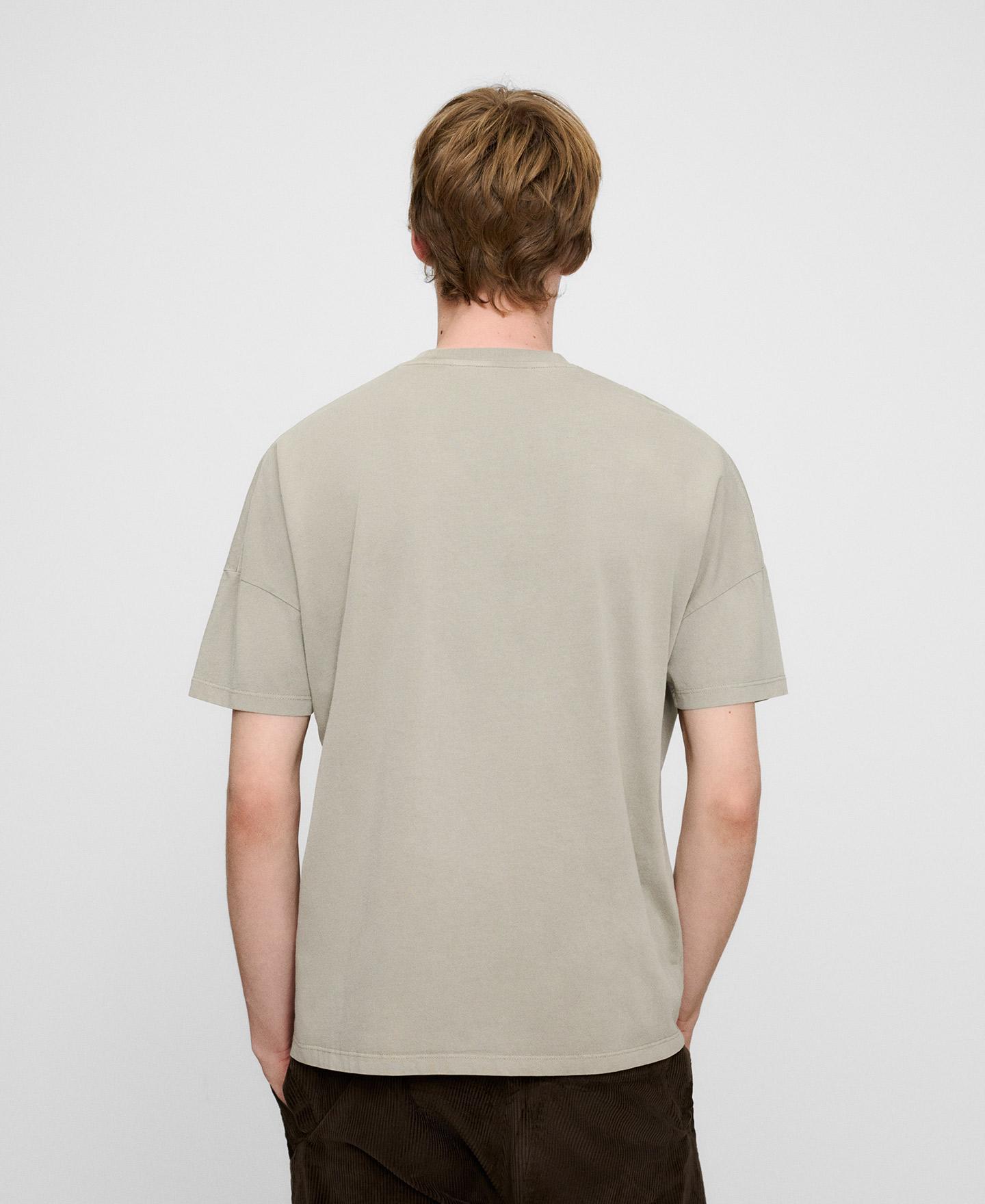 Camiseta de manga corta de hombre de algodón con regular fit y cuello caja - Adolfo Dominguez - Topo Topo-3