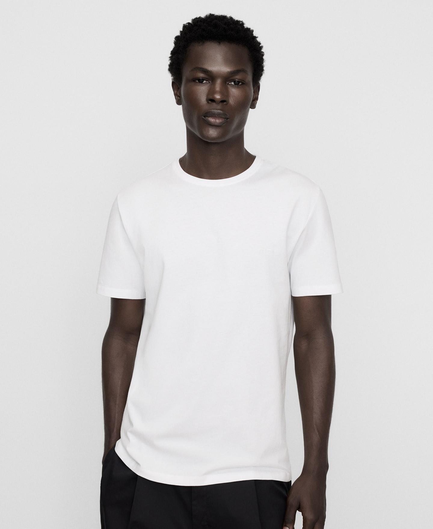 Camiseta de manga corta de hombre regular fit de algodón orgánico - Adolfo Dominguez - Blanco Blanco-1
