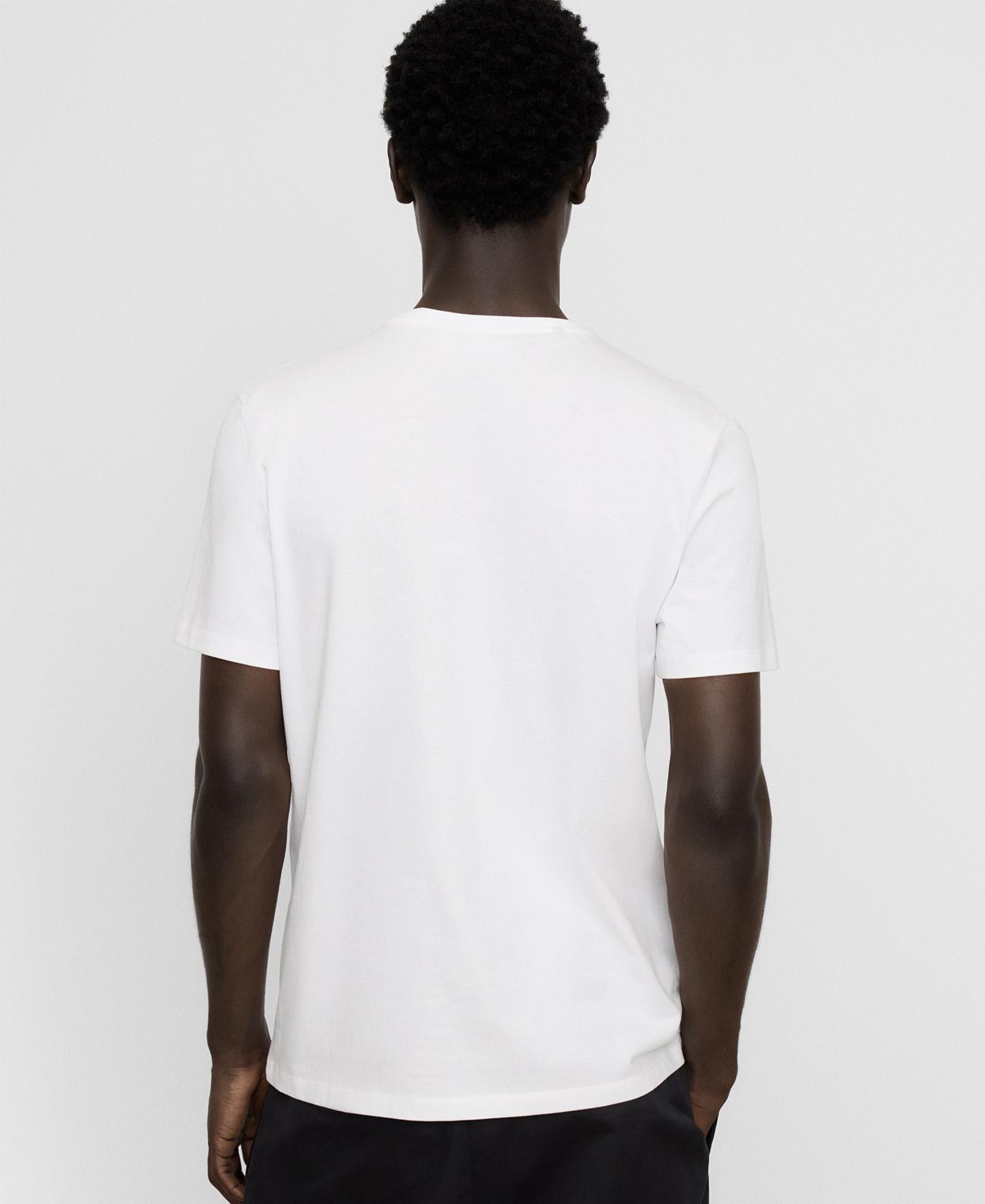 Camiseta de manga corta de hombre regular fit de algodón orgánico - Adolfo Dominguez - Blanco Blanco-3