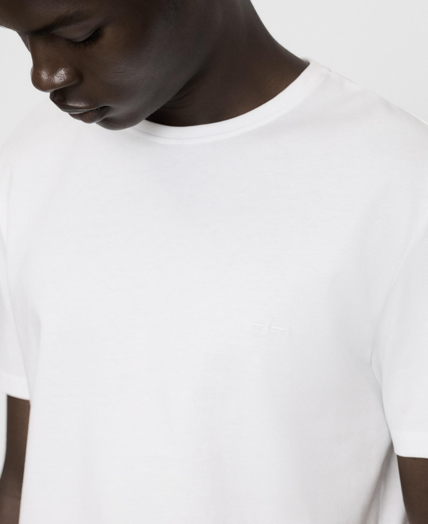Camiseta de manga corta de hombre regular fit de algodón orgánico - Adolfo Dominguez - Blanco Blanco-4