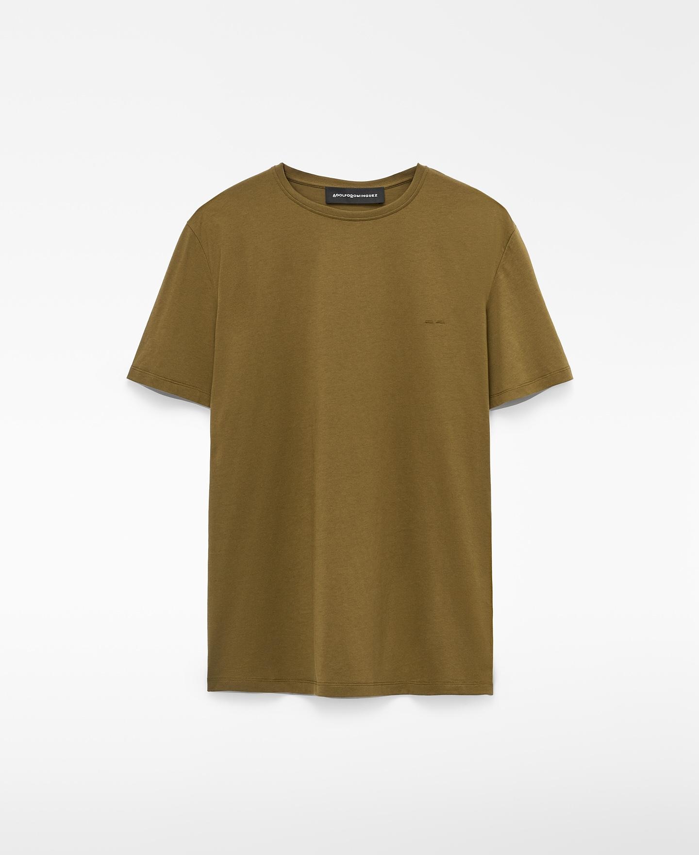 Camiseta de manga corta de hombre regular fit de algodón orgánico - Adolfo Dominguez - Kaki Kaki-6