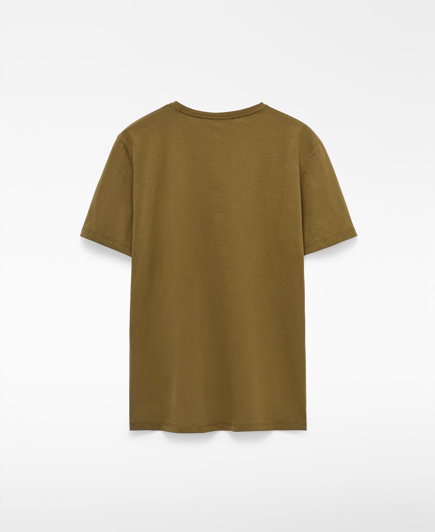 Camiseta de manga corta de hombre regular fit de algodón orgánico - Adolfo Dominguez - Kaki Kaki-5