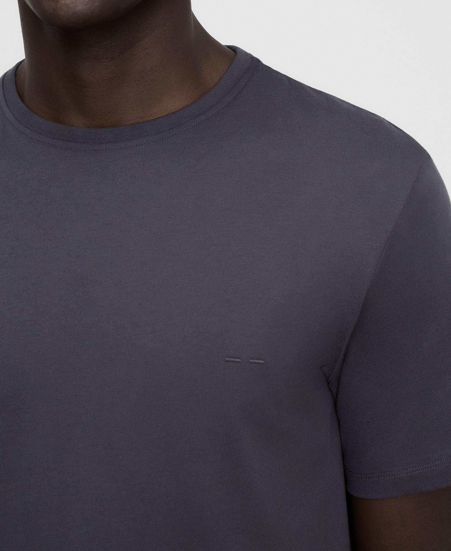 Camiseta de manga corta de hombre regular fit de algodón orgánico - Adolfo Dominguez - Gris oscuro Gris oscuro-4
