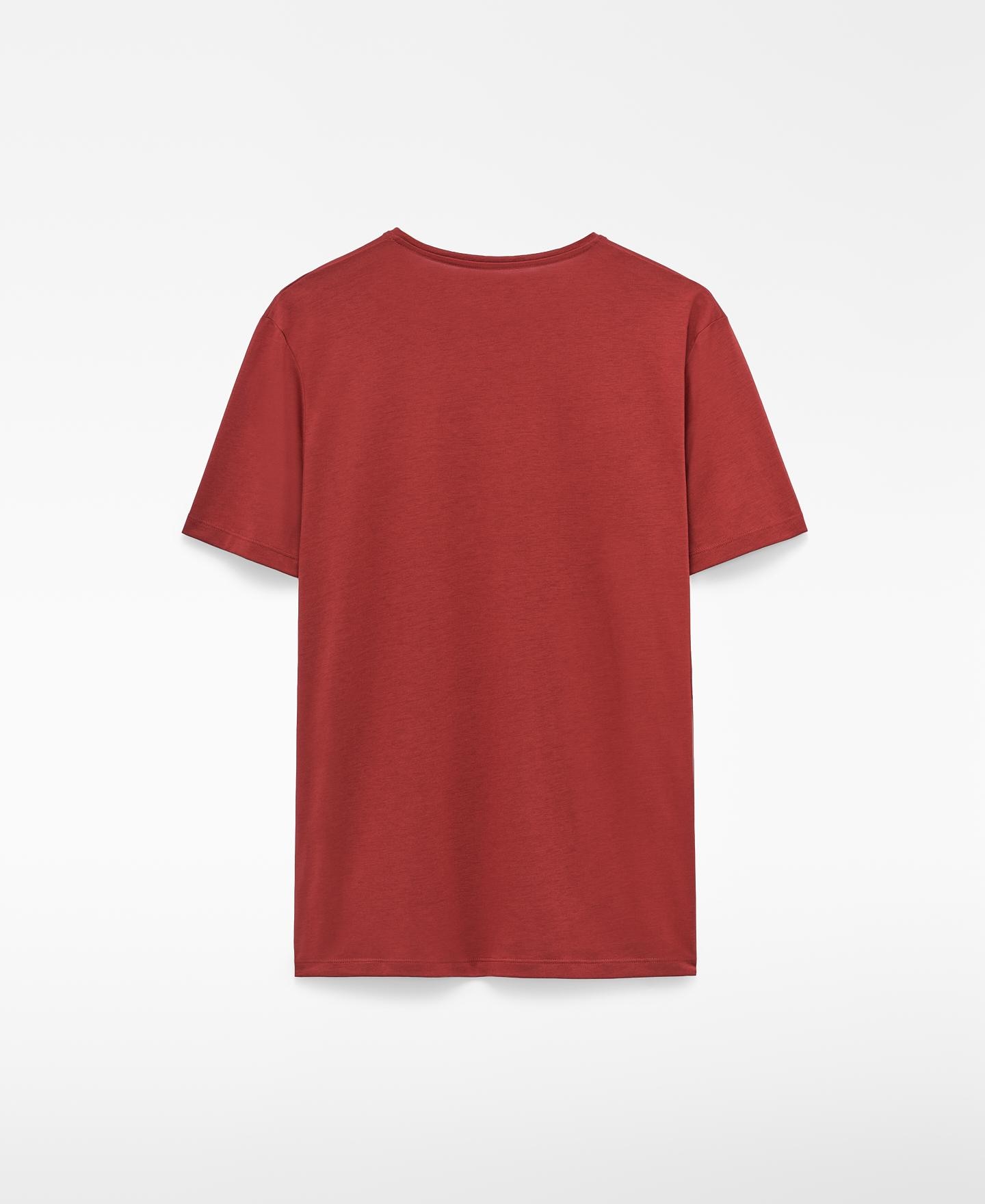 Camiseta de manga corta de hombre regular fit en lyocell y algodón - Adolfo Dominguez - Rojo Rojo-5