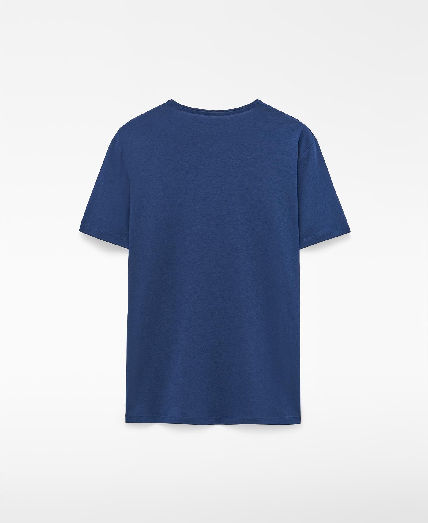 Camiseta de manga corta de hombre regular fit en lyocell y algodón - Adolfo Dominguez - Azul Cobalto Azul Cobalto-5