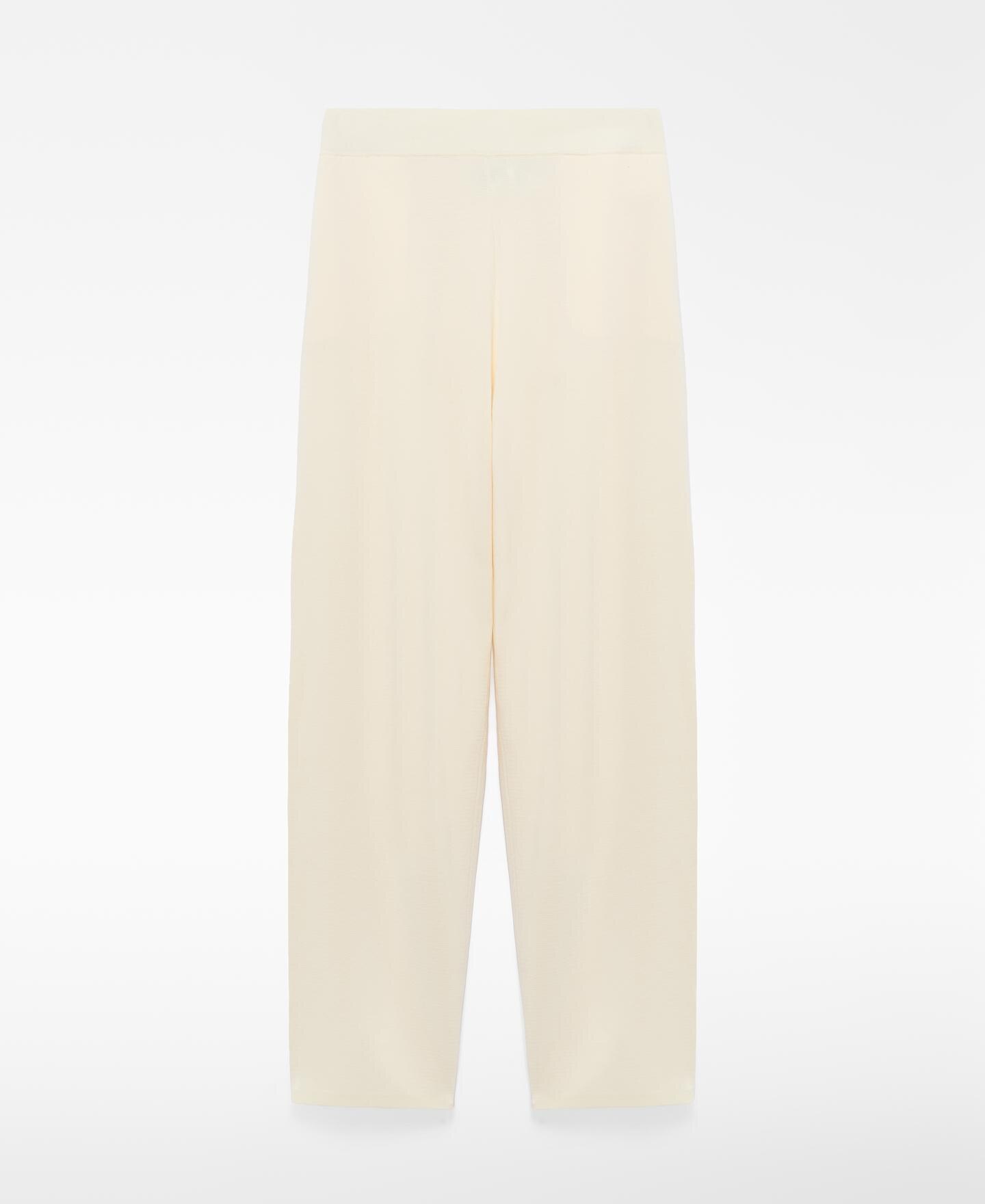 Pantalón recto de mujer en punto con cinturilla elástica - Adolfo Dominguez - Natural Natural-5