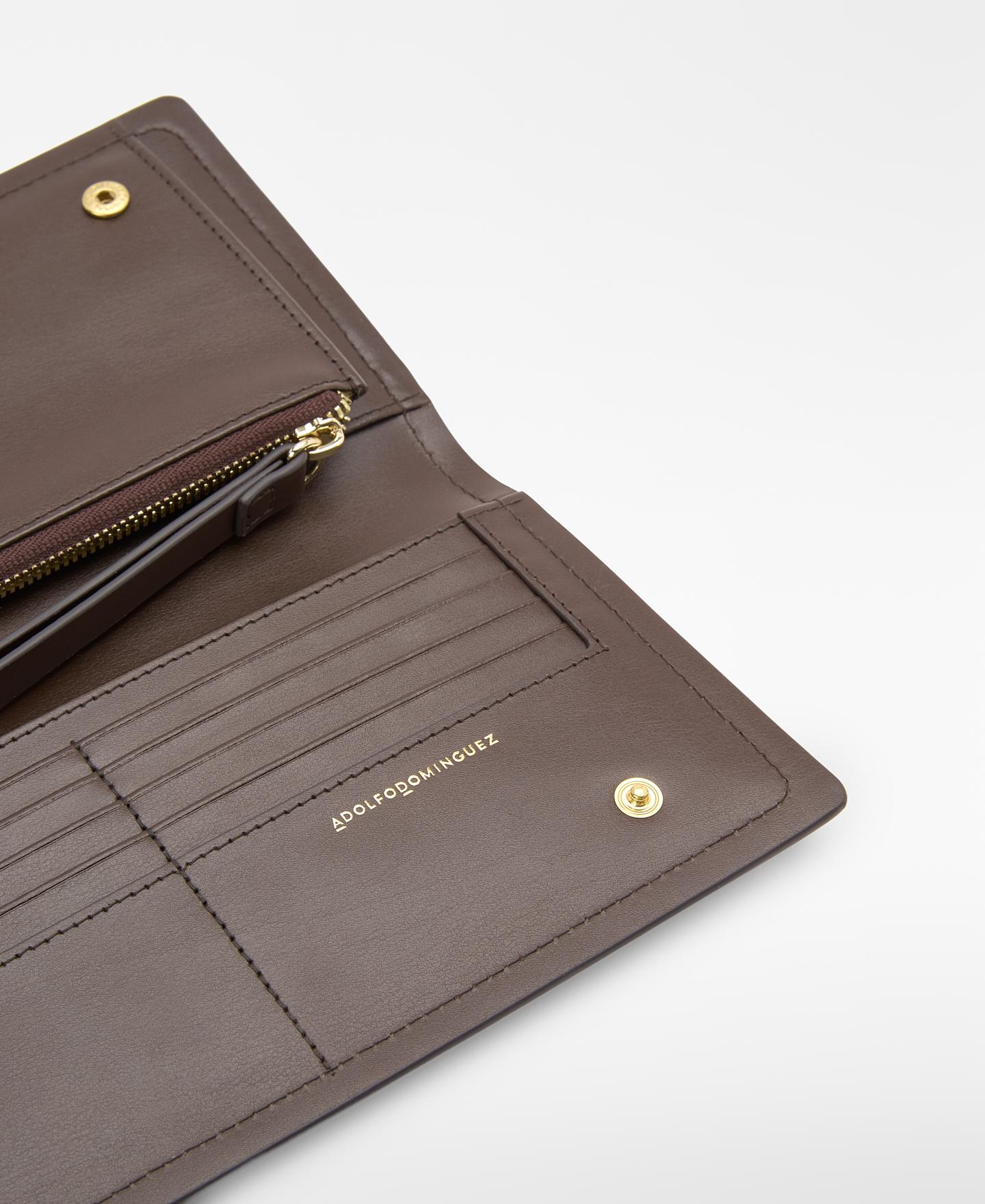 Cartera de mujer dorna de piel bicolor - Adolfo Dominguez - Marrón Marrón-2