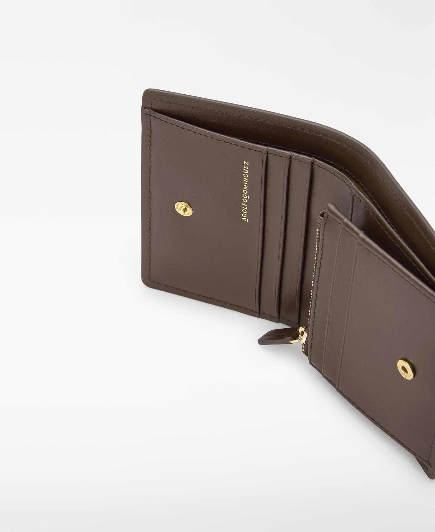 Cartera de mujer dorna de piel tricolor - Adolfo Dominguez - Marrón Marrón-3