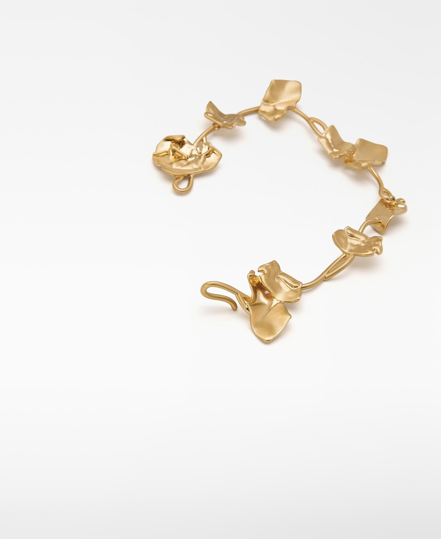 Pulsera flor con piezas tubulares - Adolfo Dominguez - Dorado Dorado-3