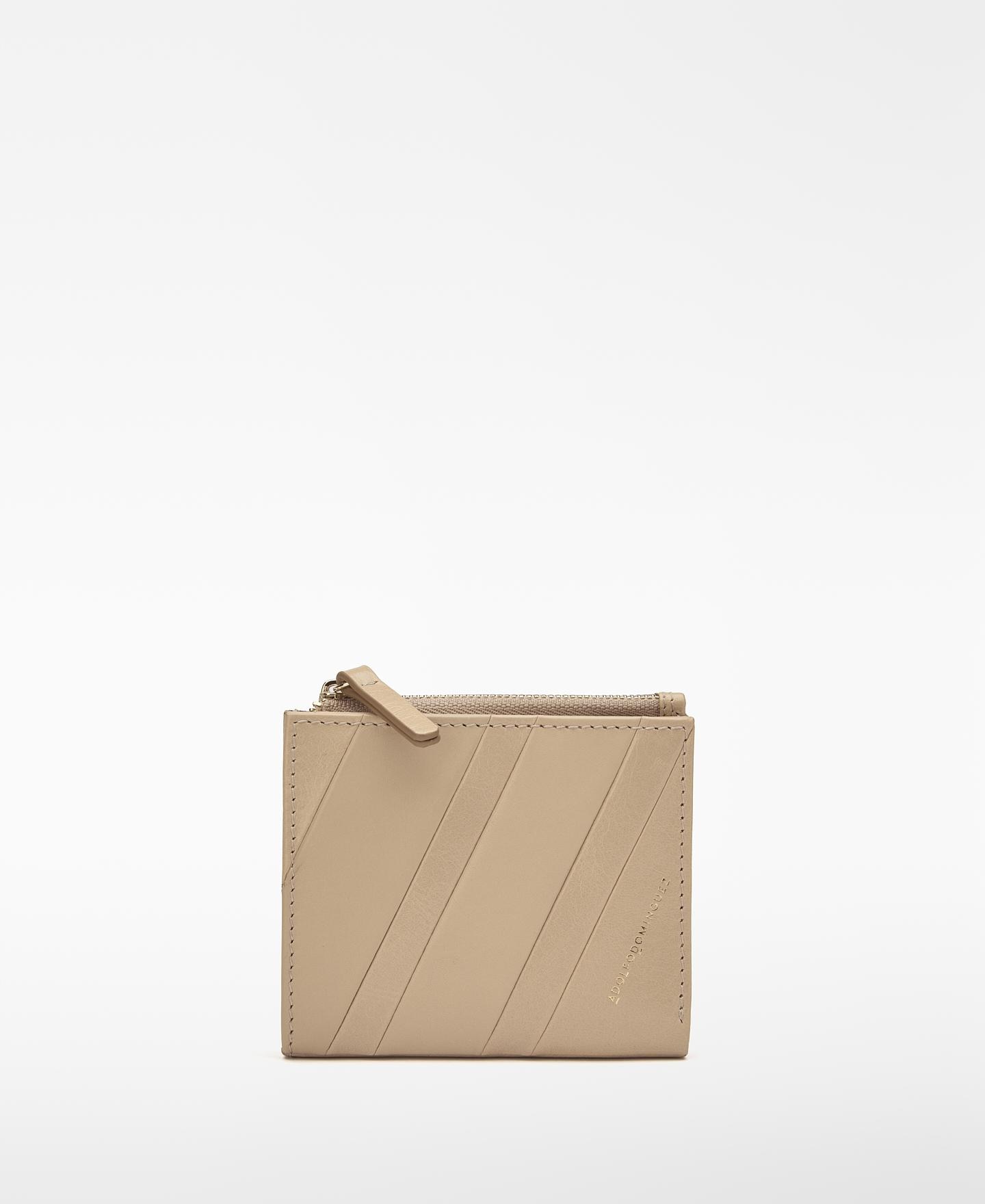 Cartera de mujer orión de piel con patchwork y cierre cremallera - Adolfo Dominguez - Arena Arena-1