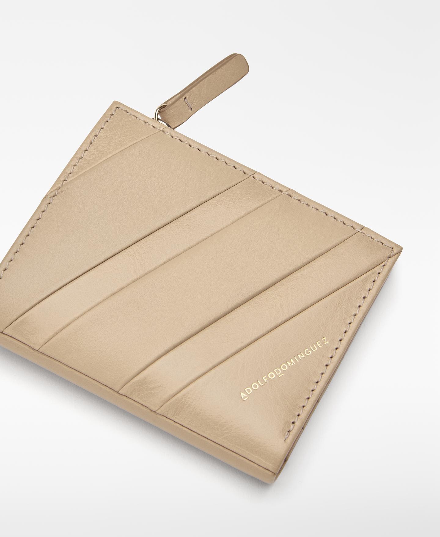 Cartera de mujer orión de piel con patchwork y cierre cremallera - Adolfo Dominguez - Arena Arena-2