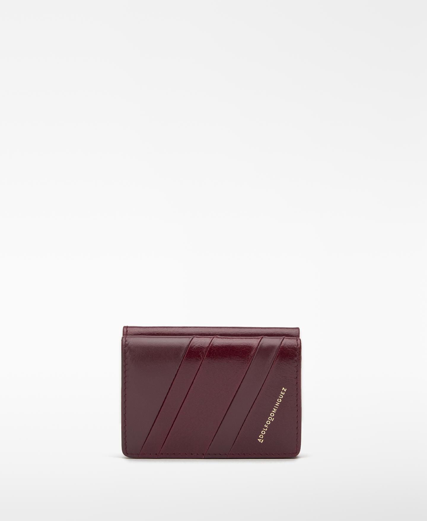 Cartera de mujer orión de piel con patchwork y textura craquelada - Adolfo Dominguez - Burdeos Burdeos-1