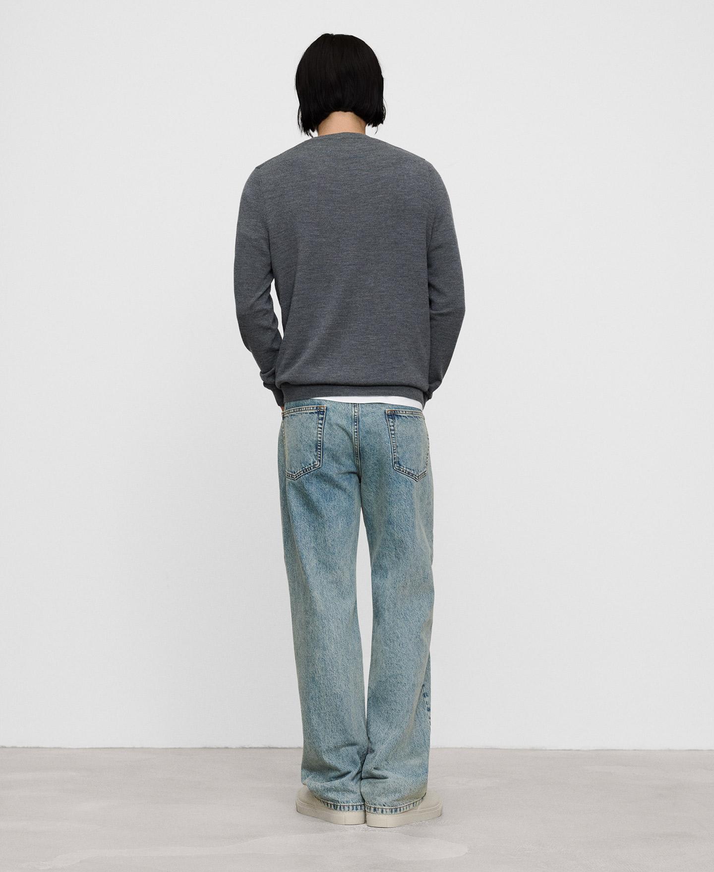 Jersey de hombre con cuello caja de lana merino - Adolfo Dominguez - Gris Gris-3