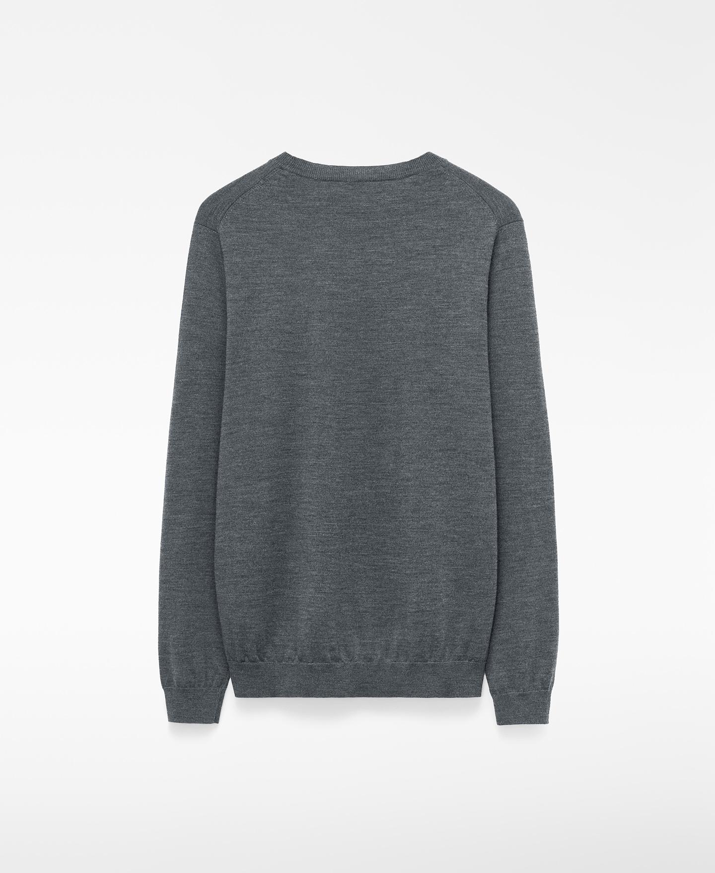 Jersey de hombre con cuello caja de lana merino - Adolfo Dominguez - Gris Gris-5