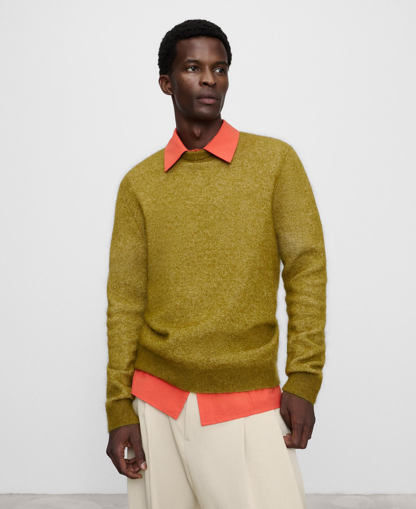 Imagen 0 de Jersey de hombre con mohair y cuello caja Verde