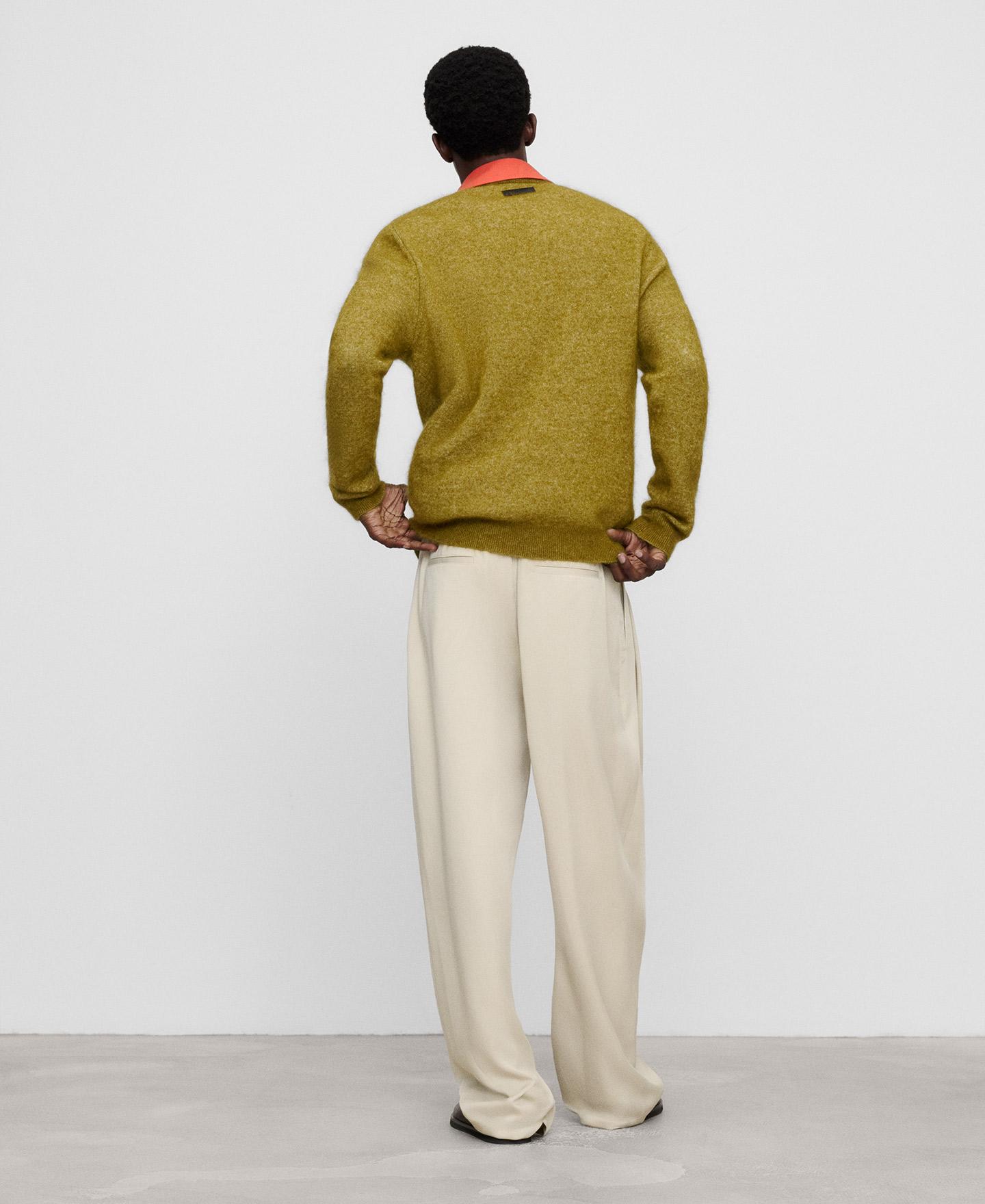 Jersey de hombre con mohair y cuello caja - Adolfo Dominguez - Verde Verde-3